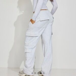 Garage Gray Wide-Leg Cargo Sweatpants